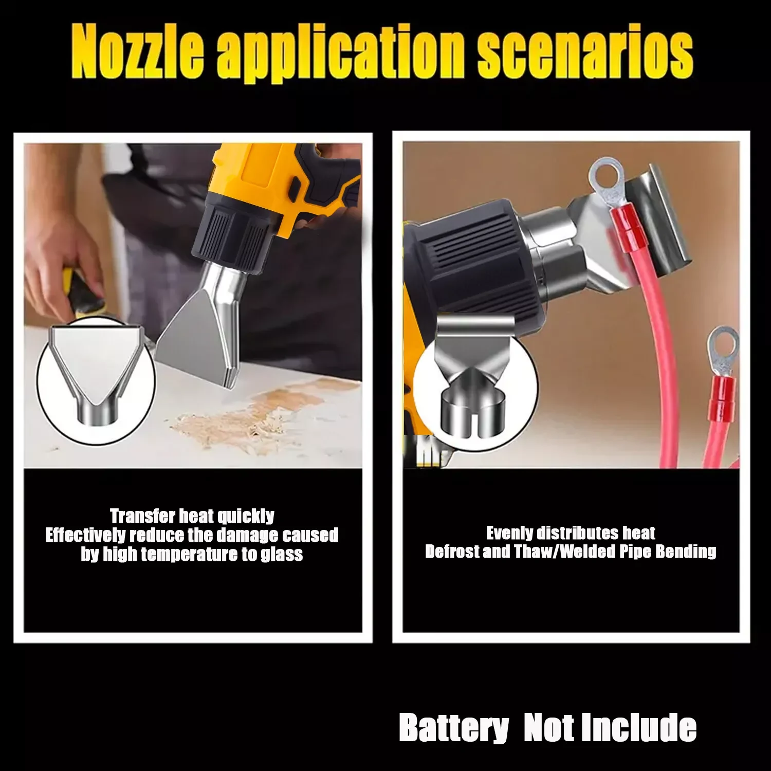 Cordless Heat Gun for Dewalt 20V DCB200 Battery for makita BL1830 Battery With 3 Nozzles Industrial Shrink Wrapping Hot Air Gun 4