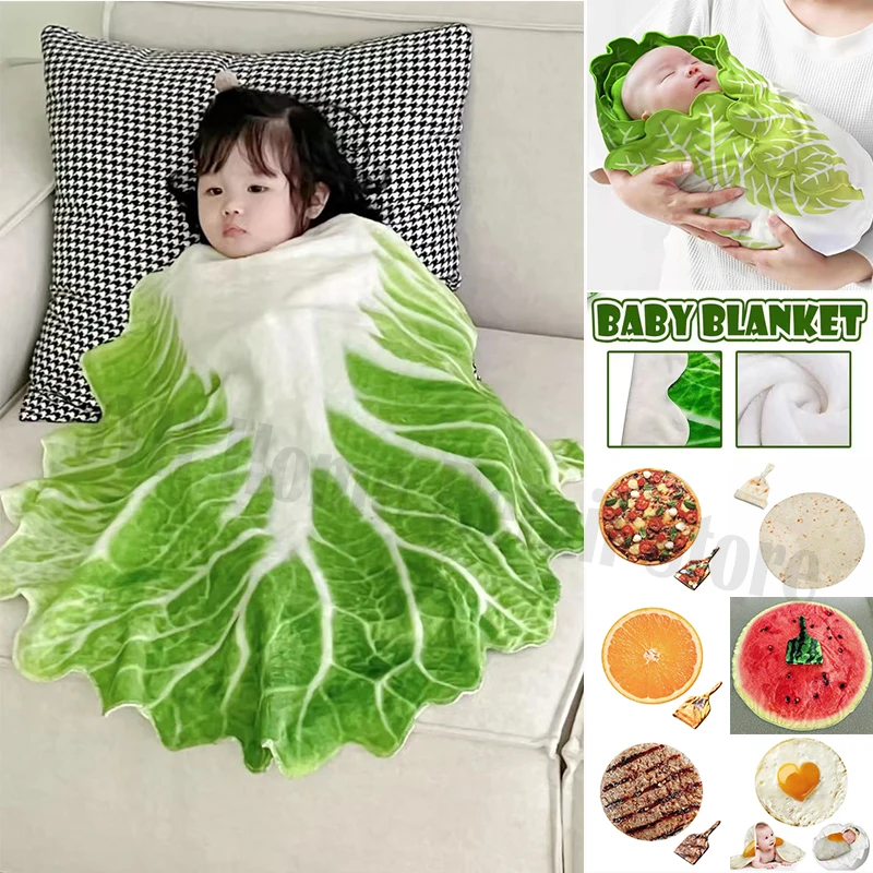 Soft Warm Flannel Pizza Blanket Round Airplane Travel Portable Wearable Winter Throw Blanket