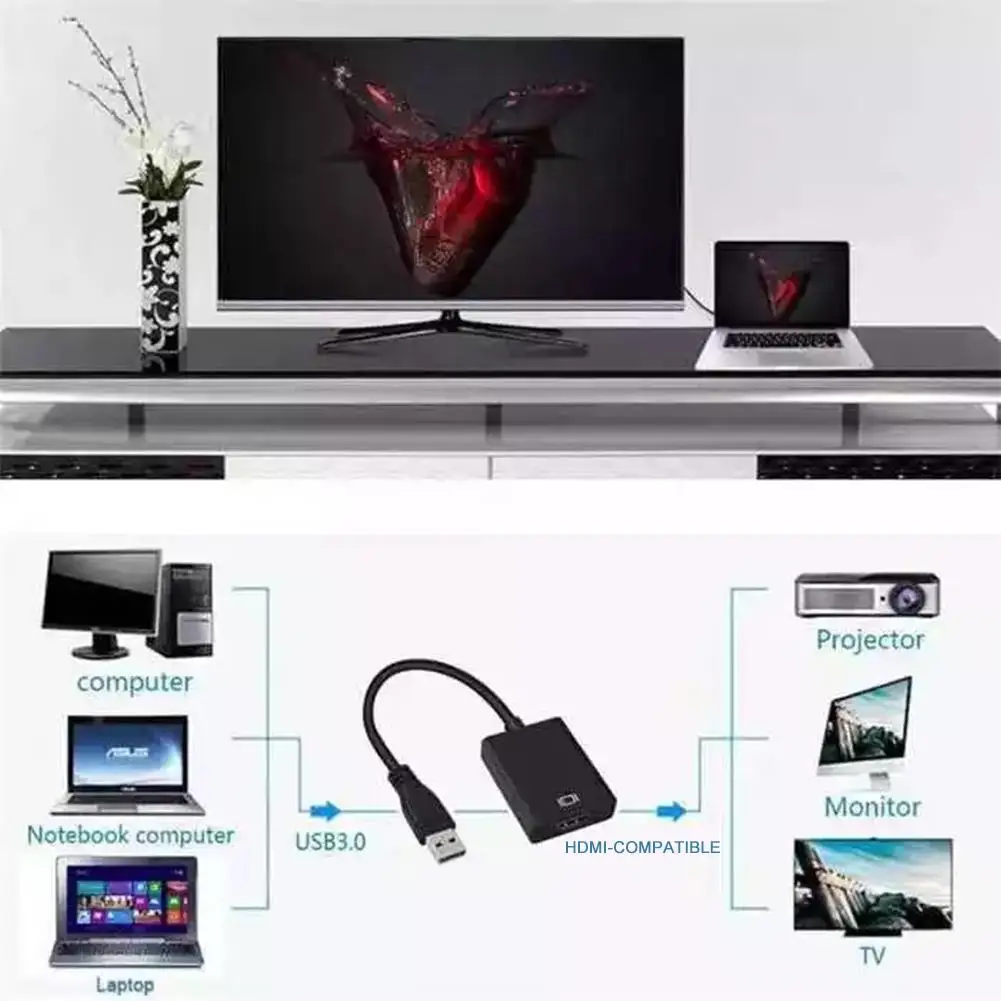 PC Ʈ Ϳ USB 3.0 ȣȯ  Ƽ ÷ ׷ , TV LCD  ̹, 1080p, CA I4b6