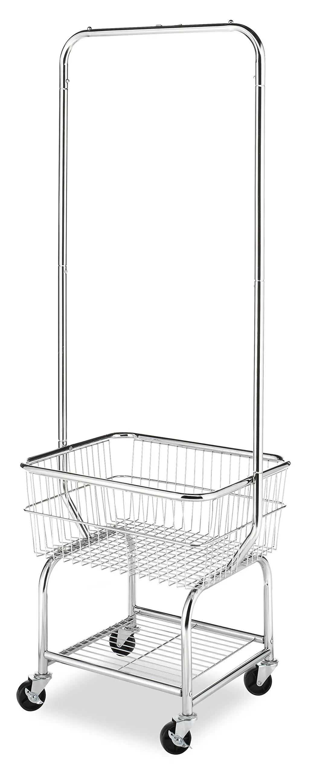 

Commercial Rolling Laundry Butler with Wire Storage Rack Laundry Hampers Clothes storage basket dirty clothes basket