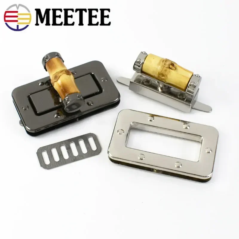 2/4pcs 25x42/33x61mm Bamboo Metal Turn Lock Snap Hooks Women Bag