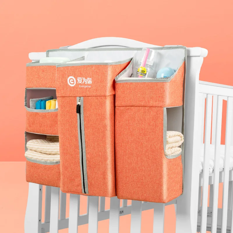 Baby Bedside Storage Bag Crib Hanging Bag Newborn Hanging Basket Diaper Organizer Rack Infant Bed Nursing Nappy Bags Bedding