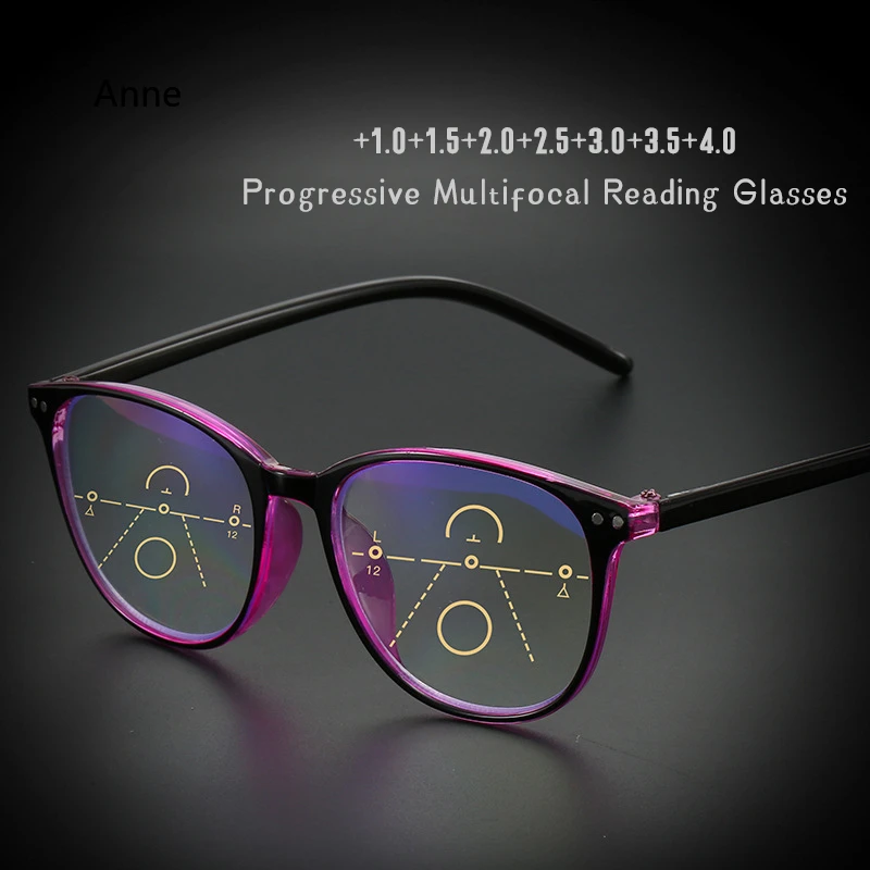 Occhiali Progressivi Occhiali Da Lettura Bifocali/Sport Anti-Luce Blu - Gradi 1.0 A 4.0, Unisex Occhiali Multifocali