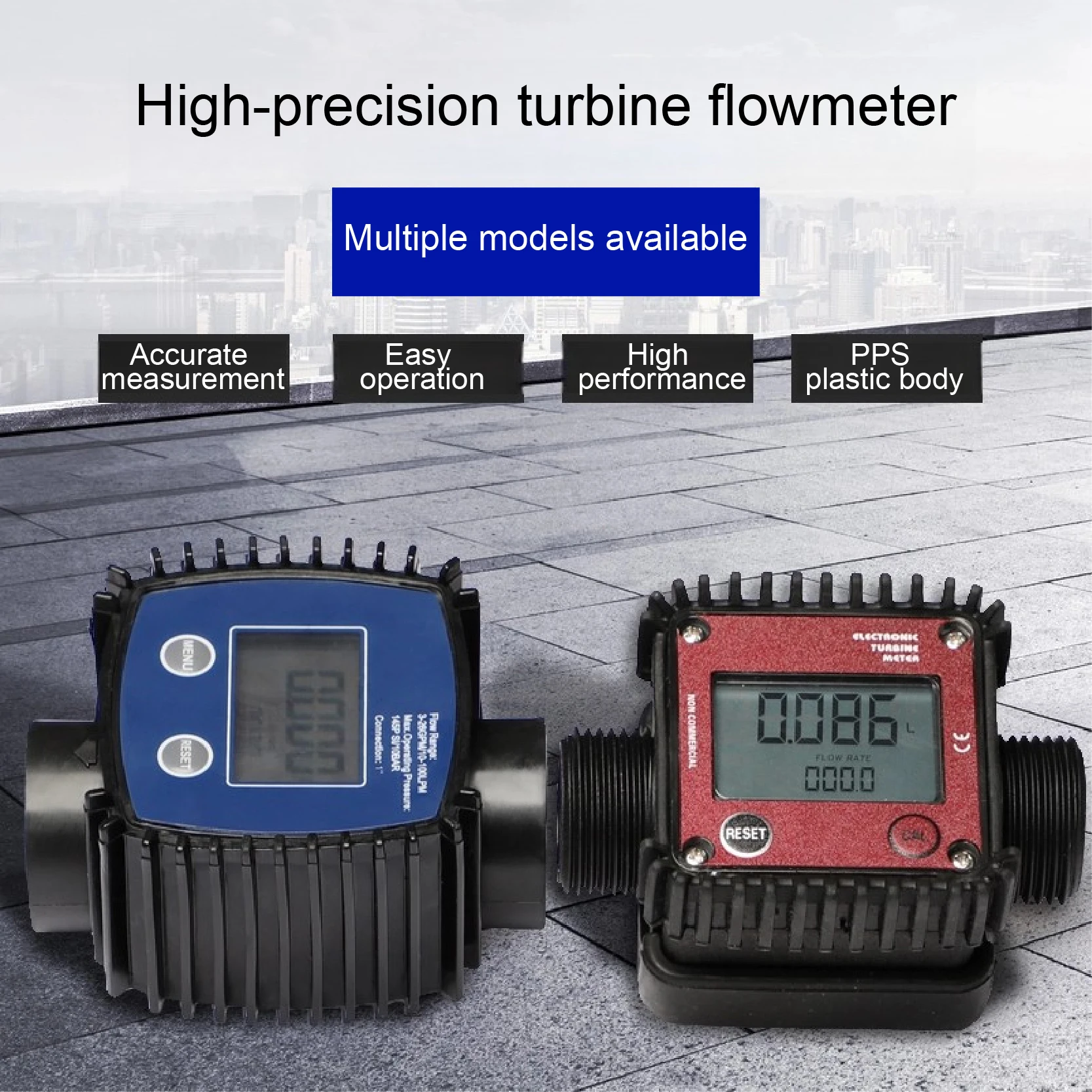 K24 Digital Turbine Flow Meter Electronic Turbine Flow Meter Fuel Liquid Water Diesel Sensor