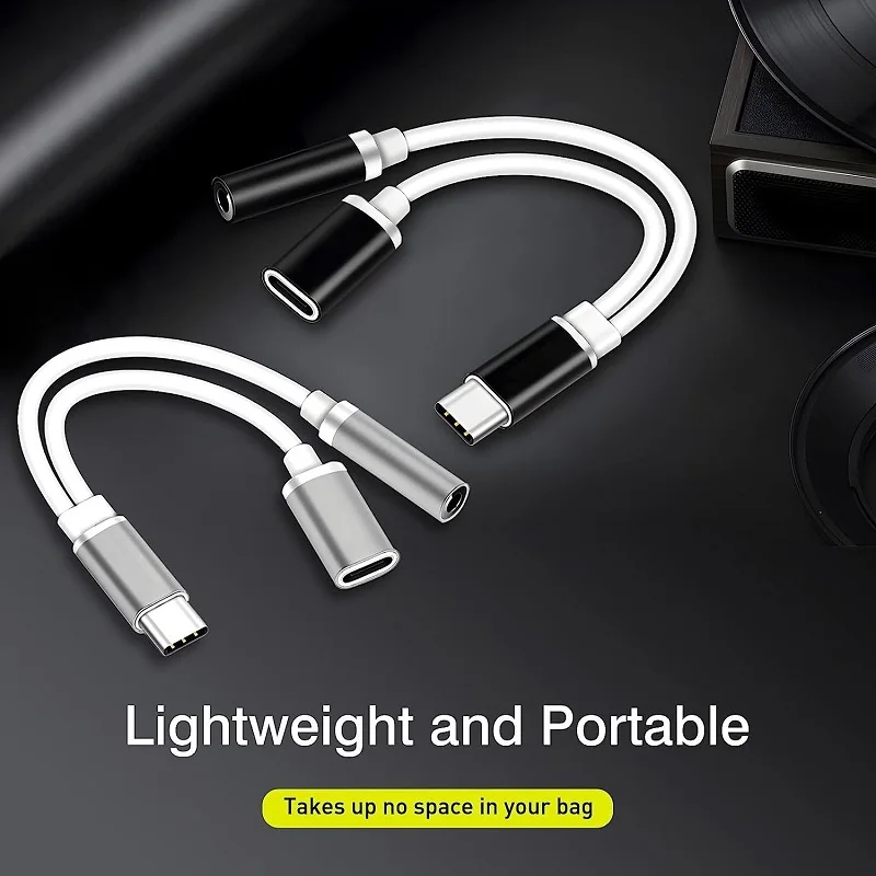 USB C to 3.5mm Headphone Charger Adapter 2-in-1 Type C to Aux Audio Splitter Jack with PD Charging for Phone Tablet Laptop usb port adaptor cable converter