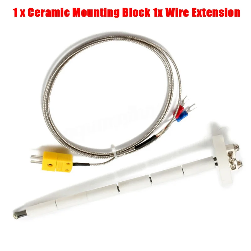 1 Set Universal K-Type Thermocouple Block Ceramic Kiln Probe 2372/1300 Degree F/C 11G High Temperature Controller Tools