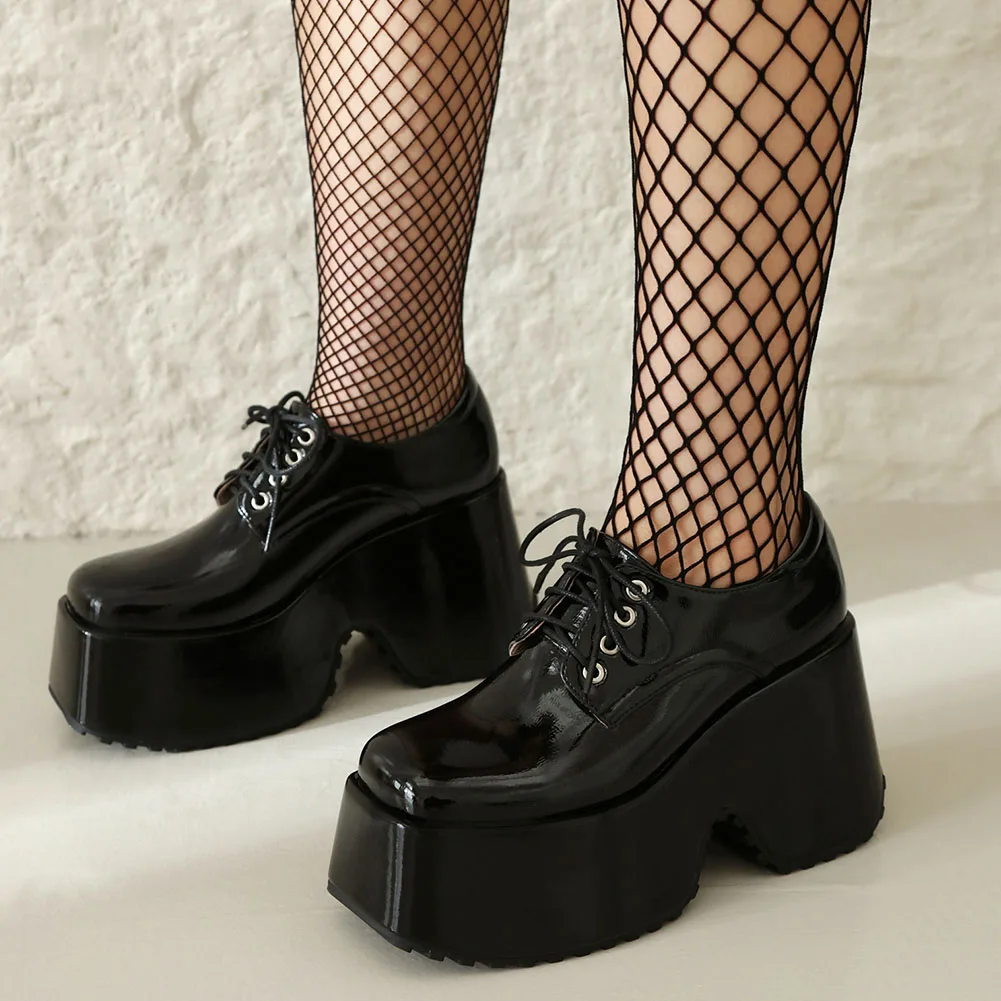 Brand New Female Spring Platform Pumps Fashion Lace-up Solid Chunky High Heels women's Pumps Casual Party Office Woman Shoes