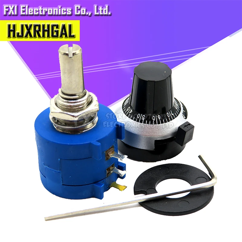 10K ohm) Precision Variable Resistor Potentiometer (3590S-103L) Wire-wound multi-turn volume in