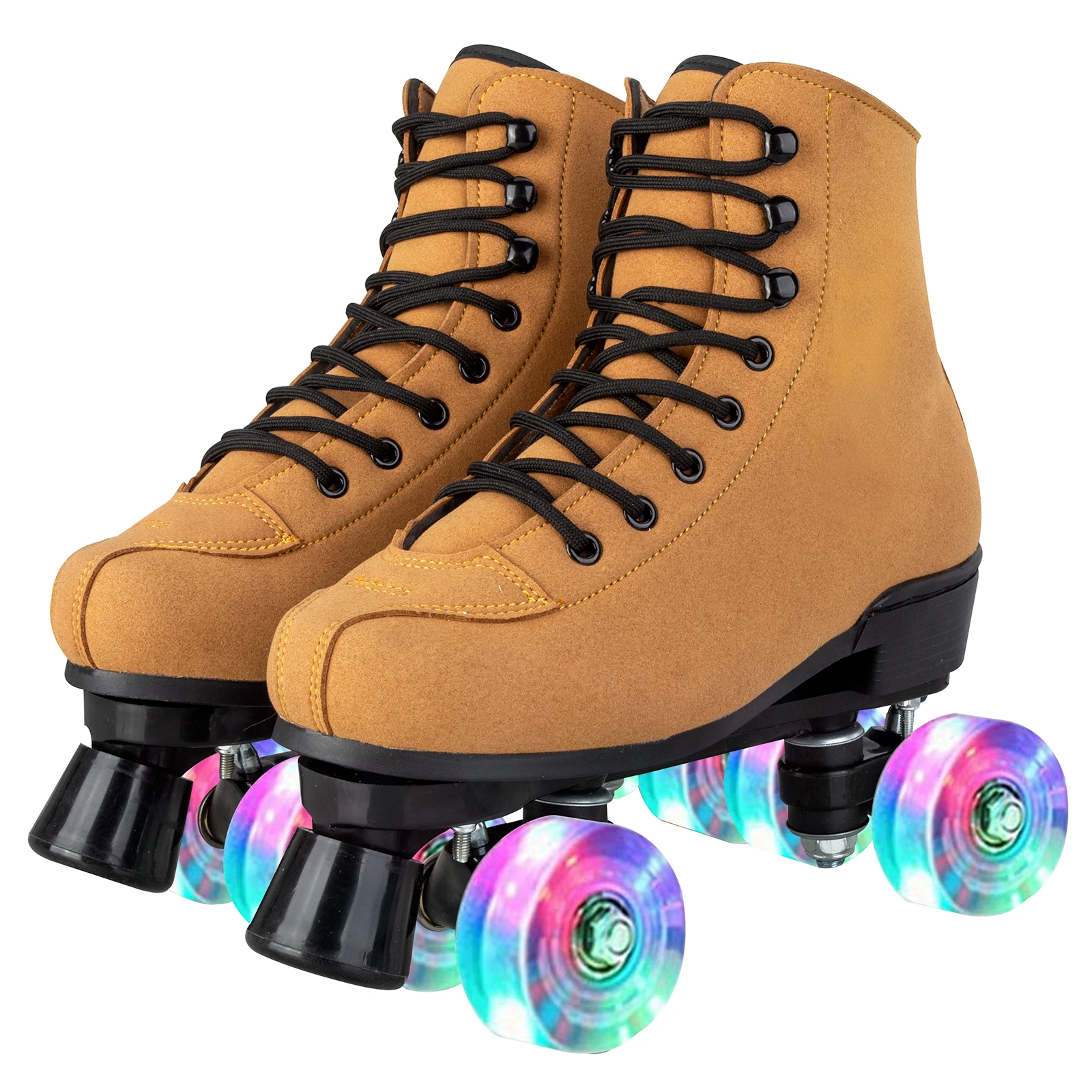 

Flashing Roller Skates Shoes Adult Double Row Skates Quad 4 Wheels Skating Rink Sliding Training Outdoor Sports Unisex Footwear