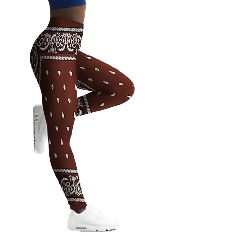Sport Leggings Women 3D Bandana Printed Tights Yoga Pants Push Up Legging for Fitness Sports Gym Woman Tights Workout Leggin spanx pants Leggings