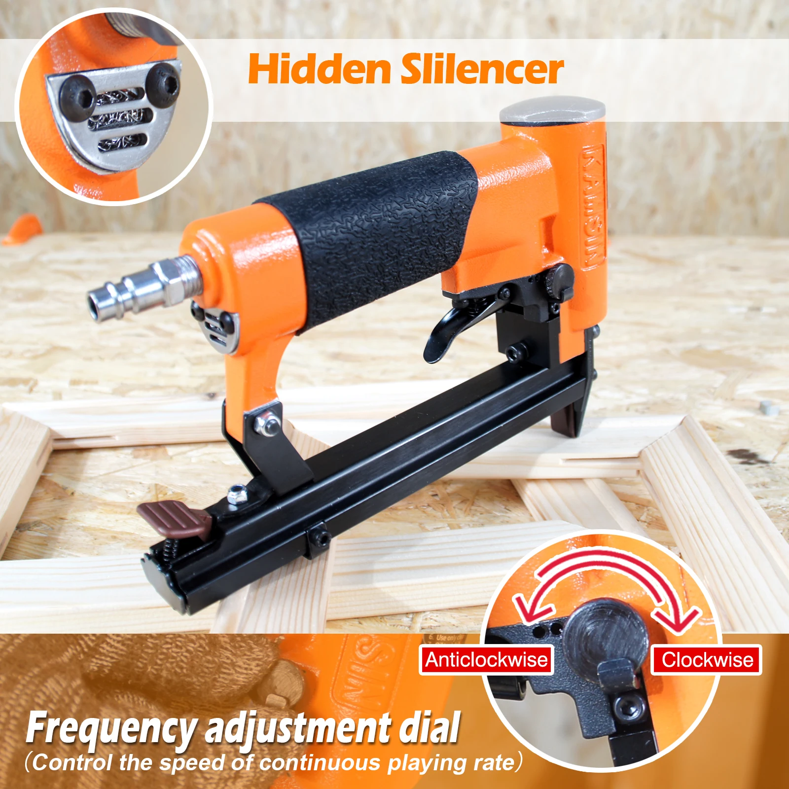 WOODPECKER N7116S 22 Gauge Pneumatic Continuous Firing Upholstery Stapler,  9.0mm Crown 6-16mm Length, for Woodworking, Furniture - AliExpress