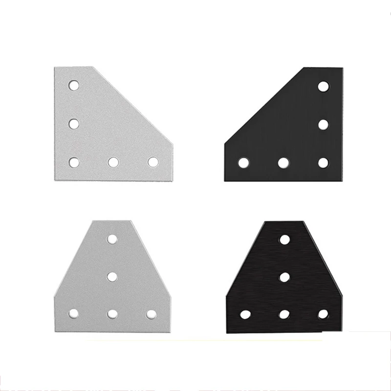 

Aluminum Profile 5-hole T-shaped L-shaped Right Angle Connecting Plate 2020 3030 2040 4040 Plate Angle Bracket Angle Code