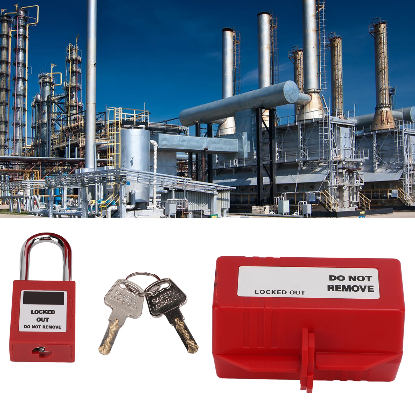 100‑220V Electrical Plug Lockout Device with 38mm Padlock Key for Industrial Chemical Electric Power Electrical Plug Lockout