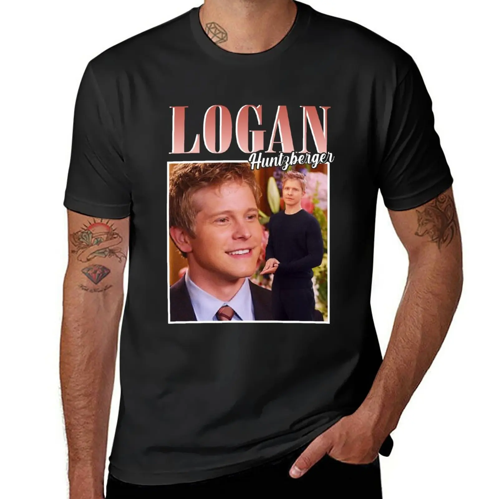 

New Logan Huntzberger Signature Vintage Retro Style T-Shirt graphic t shirts Men's clothing