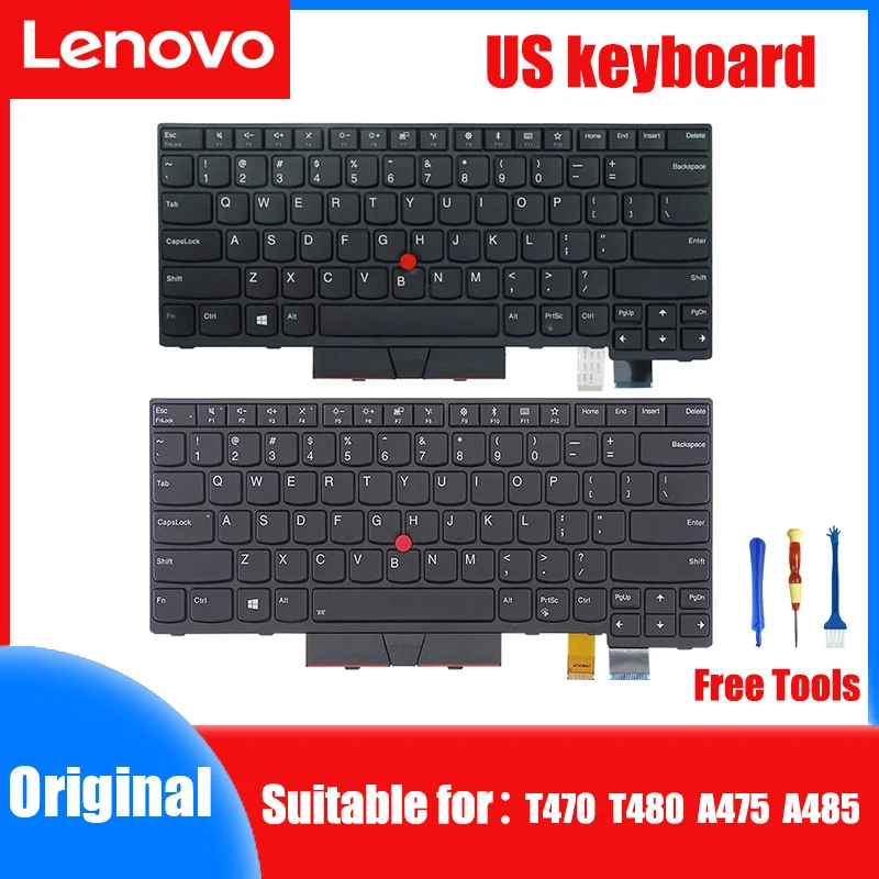Фото Новая клавиатура с подсветкой для Lenovo ThinkPad T470 T480 клавиатура A475 A485 Клавиатура для ноутбука 01HX459 01AX364 US №1