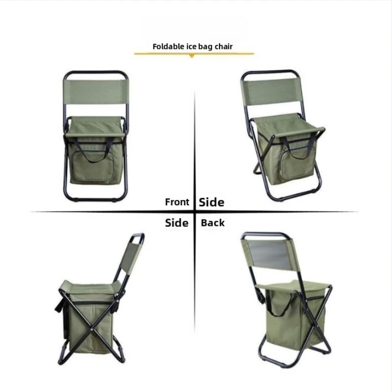 Portable Outdoor Folding Chair Three-in-one Leisure Chair Outdoor Camouflage Pony Camping Fishing Ice Bag Chair