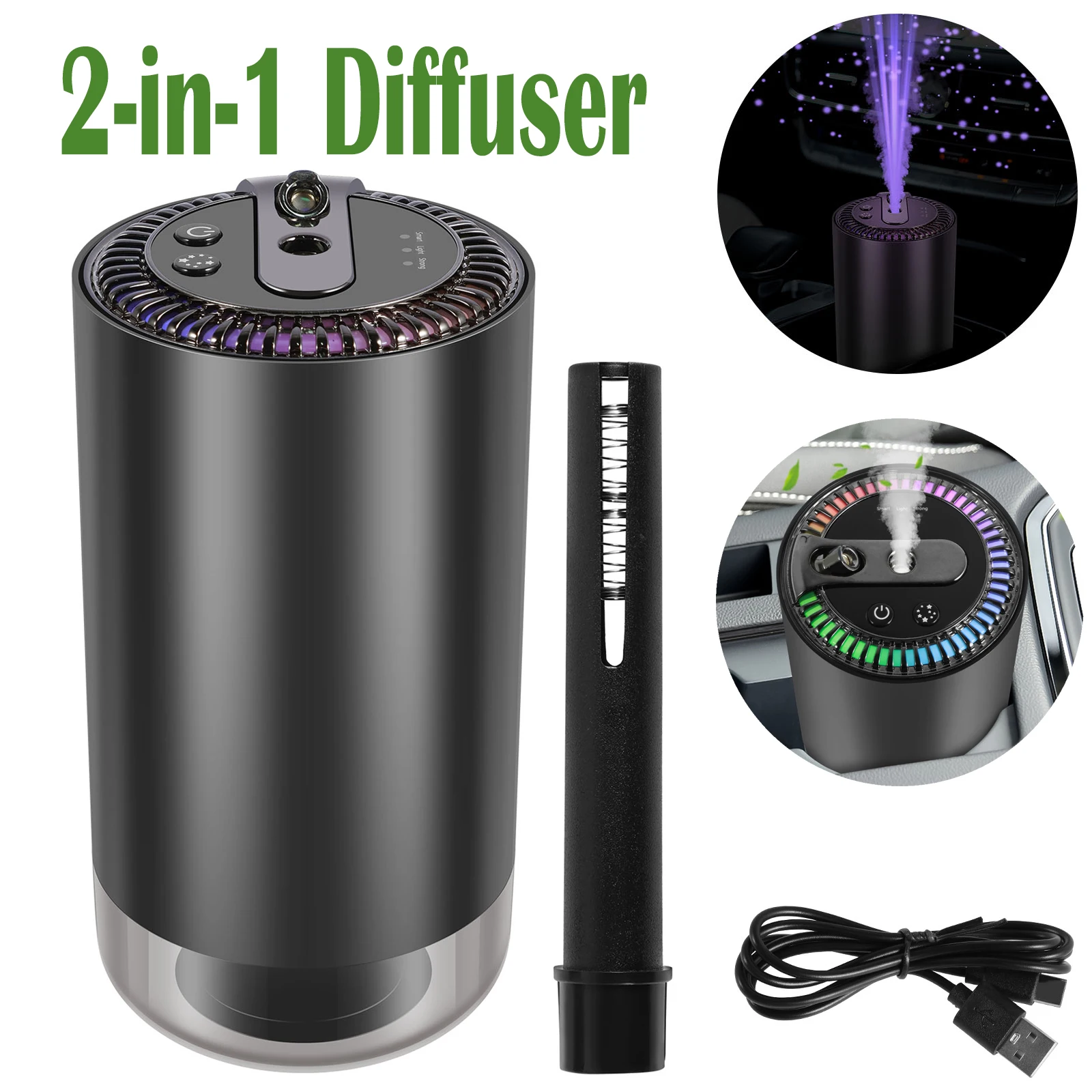 Car Mounted Fragrance Diffusers USB Car Air Freshener Fragrance Ornament Diffusers for Essential Oil Smart Accessories