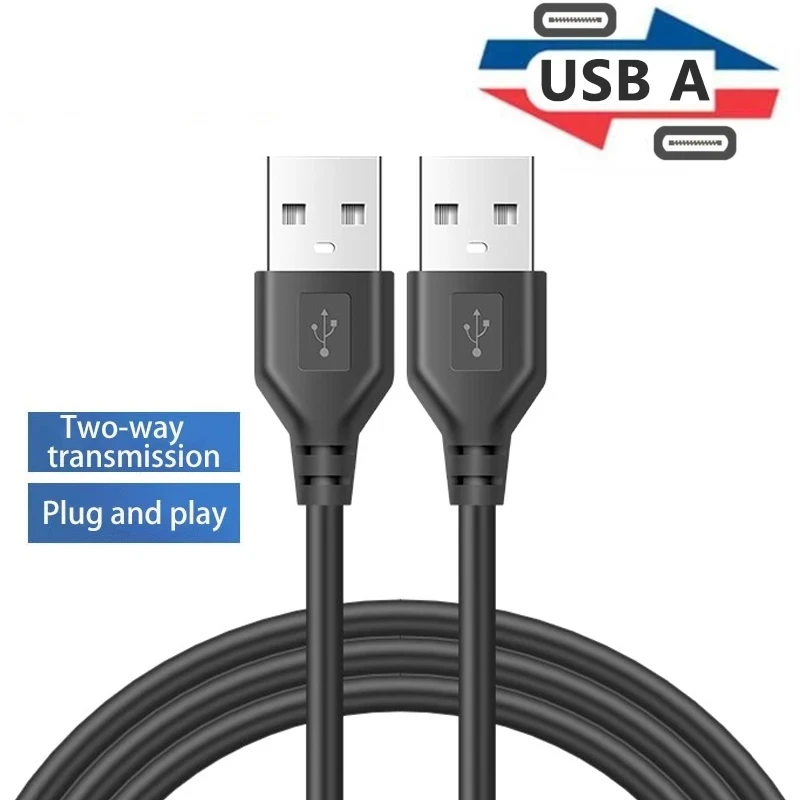 USB A Male To USB Male Dual USB2.0 Extension Cable For Radiator Hard Disk Webcom Camera USB Date Transmission Extender Cord