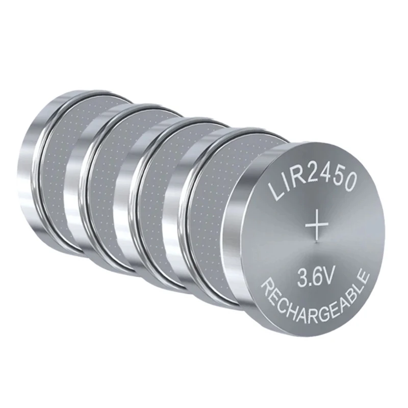 

5Pcs Rechargeable LIR2450 Batteries High Capacity 3.6V LIR2450 Button Dropship