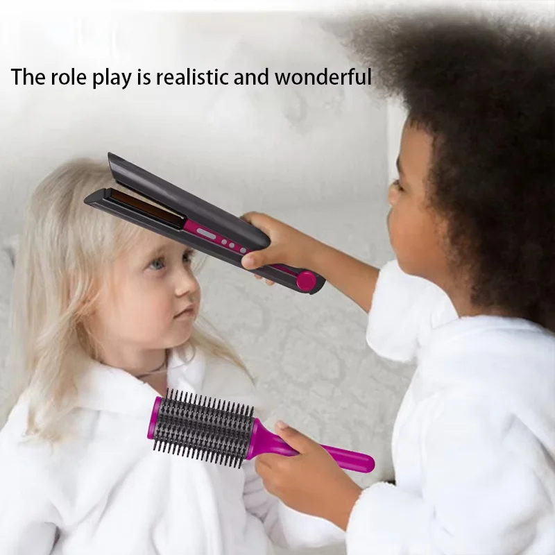 Children Electric Hairdressing Salon Hair Dryer Toys Set Early Educational Role Playing Family Stylist Fun Toy for Birthday Gift