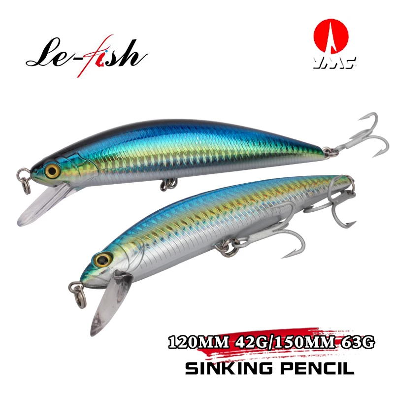 

Le fish 120mm 42g/150mm 63g Super Heavy big Minnow Hard Lures Sinking Fishing Bait Winter Fishing Wobblers Crankbait