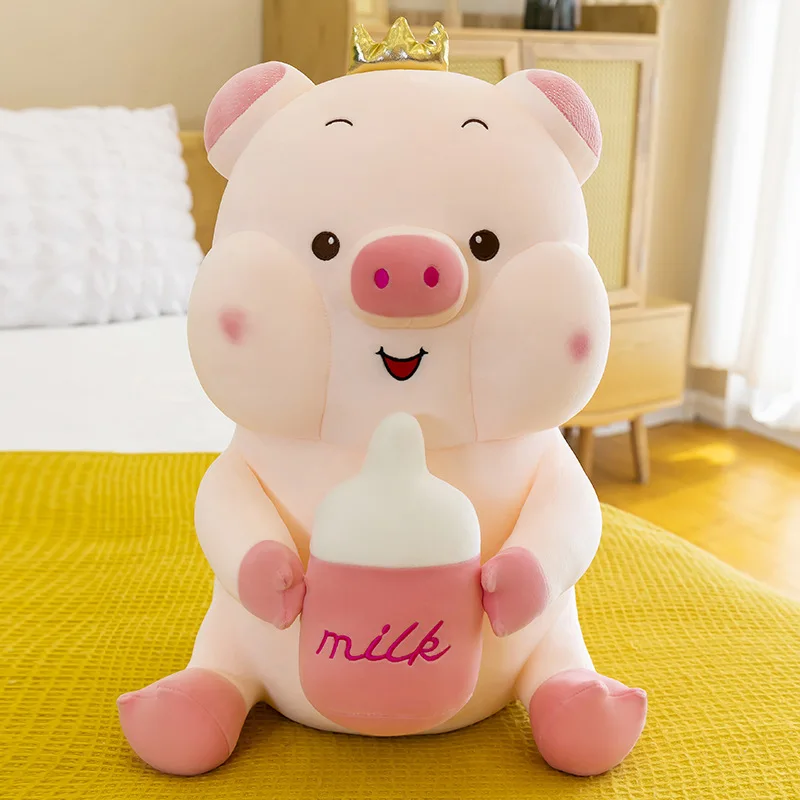 Cute Milk Bottle Plush Toys Creative Throw Pillow Soft Realistic Aesthetic  Plushies for Living Room Bedrooms Pink M/23.62in : : Home
