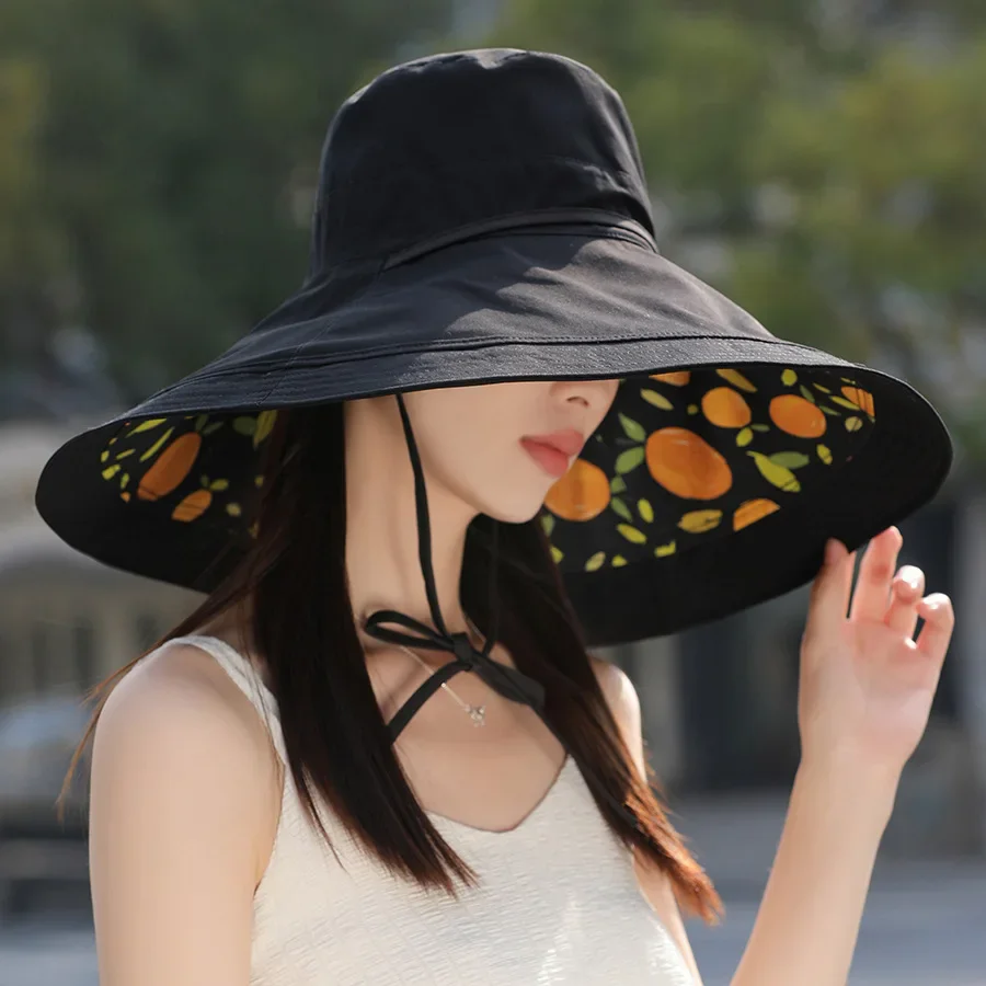 Enlarged Brim Sun Hat Double Wear Sun Hat Casual Simple Outdoor Beach Vacation