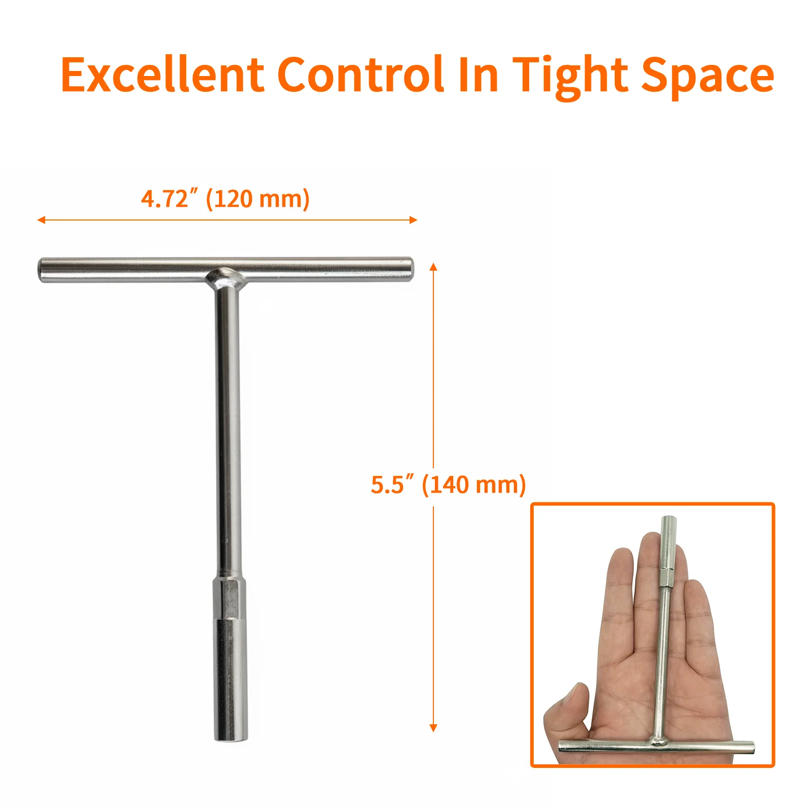 Magnetischer 1/4" T-Griff-Steckschlüssel, professioneller CR-V-T-Bar-Treiber mit magnetischer Halterung für Schraubendreher-Bits, Motorradreparatur – Detail 2
