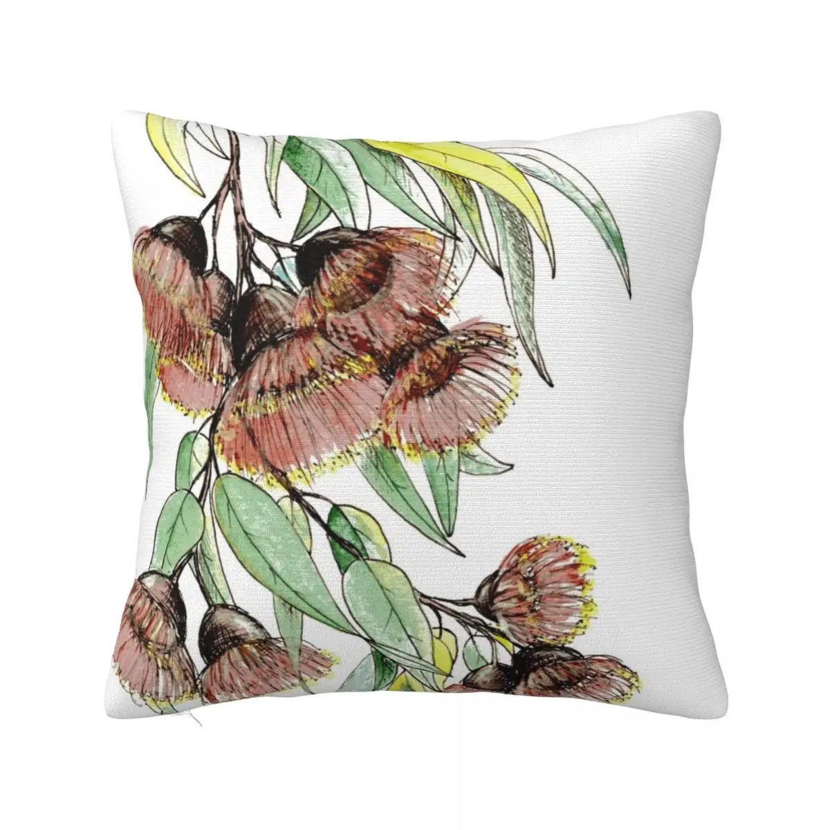 

Red Flowering Gum Throw Pillow New year Couch Pillows autumn pillowcase