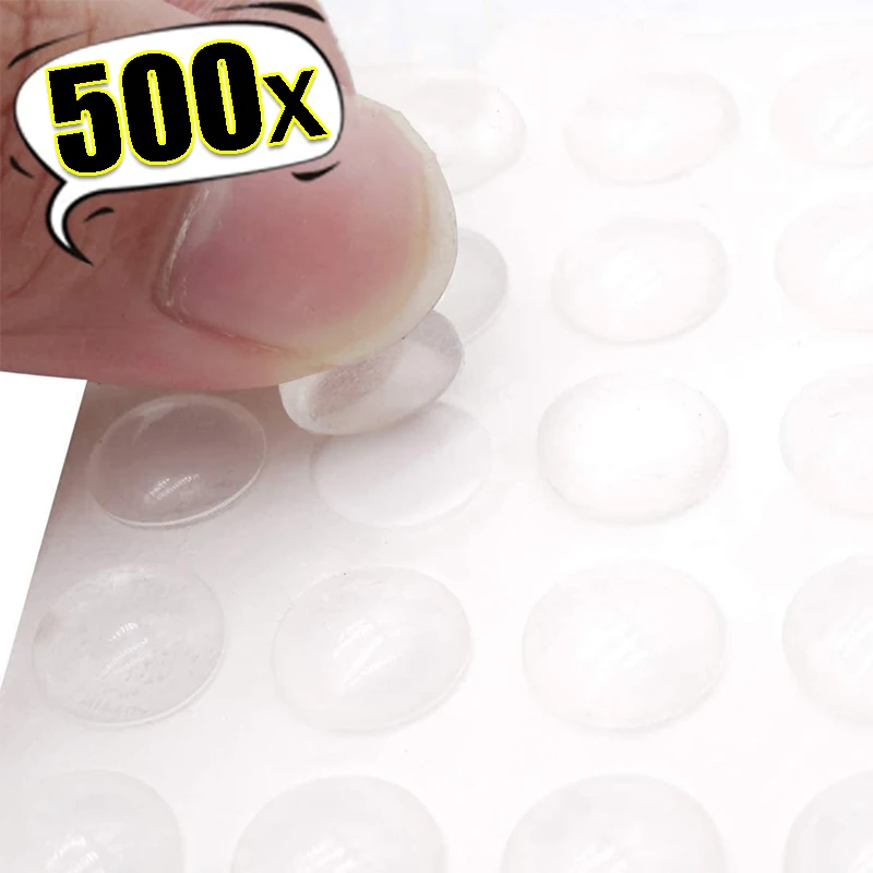 500/100pcs Self-Adhesive Clear Door Stop Rubber Damper er Cabinet Bumpers Silicone Furniture Dots Cushion Protective Pads