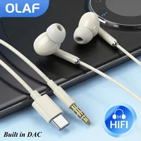 OLAF Wired Earphones Type-C Handsfree 3.5mm In-Ear Cable Headphones With Mic Earbuds Gaming Headset For iPhone 15 Samsung s22 1
