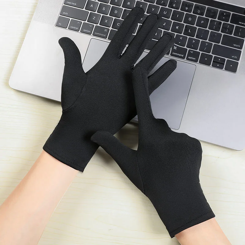 1 Pair of Complete White Finger Gloves for Men Women Formal Evening Uniform Waiters/Drivers/Jewelry/Workers Gloves Costume for Both Genders