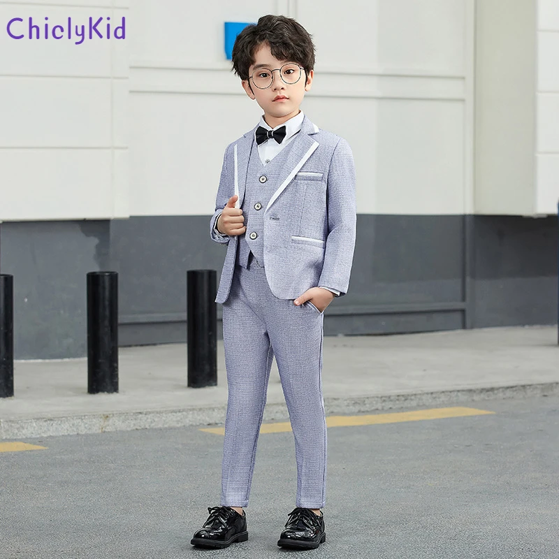 Jongens Trouwpak Jas Gentleman Kinderen Blazer Formele Overhemd Kind Jacquet Broek Peuter Kostuums|Pakken| - AliExpress