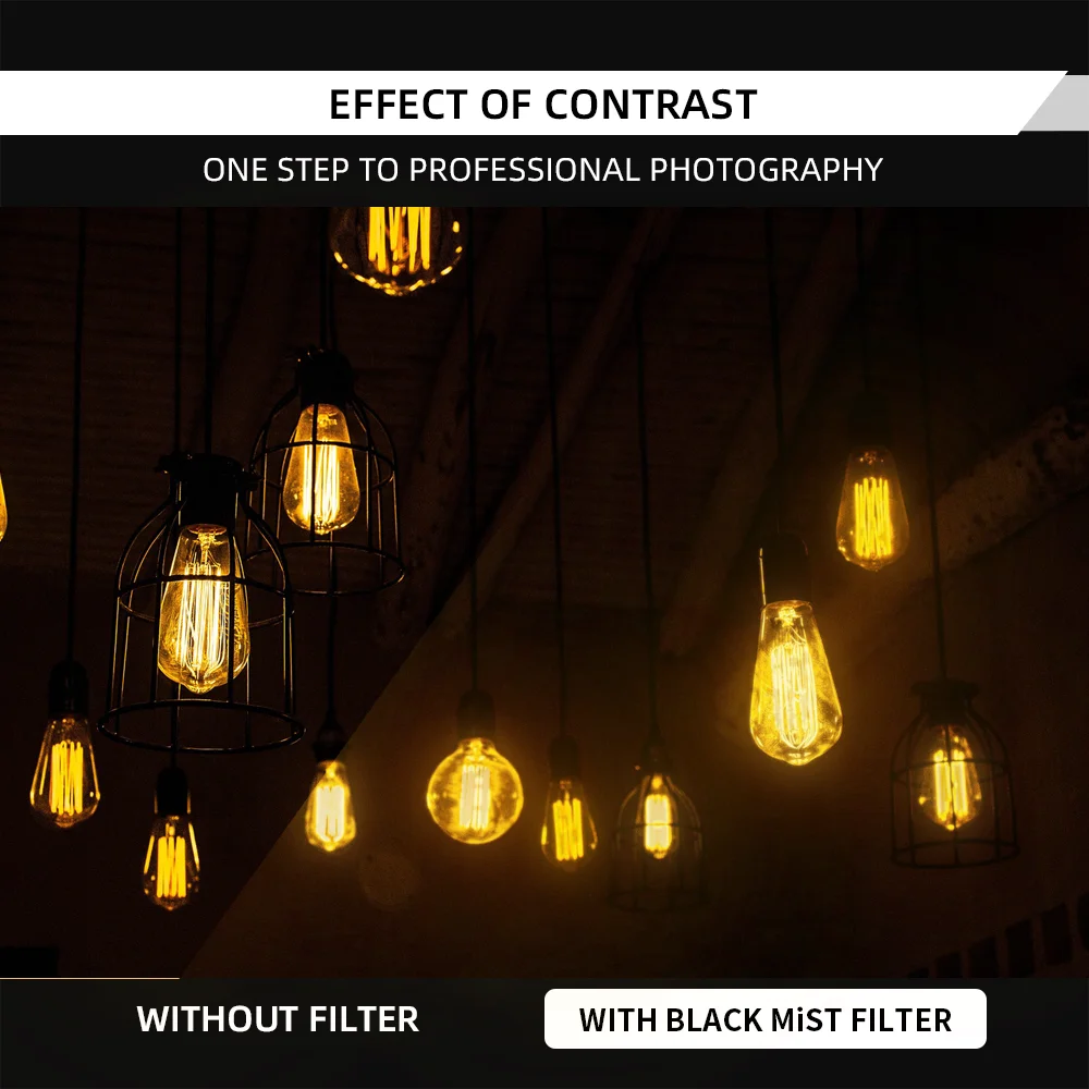 7Artisans Black Mist Filter 1/2 1/4 1/8 Black Mist Ultra Slim Frame AGC Optical Glass MRC Coating46/49/52/55/58/62/67/72/77/82mm 5