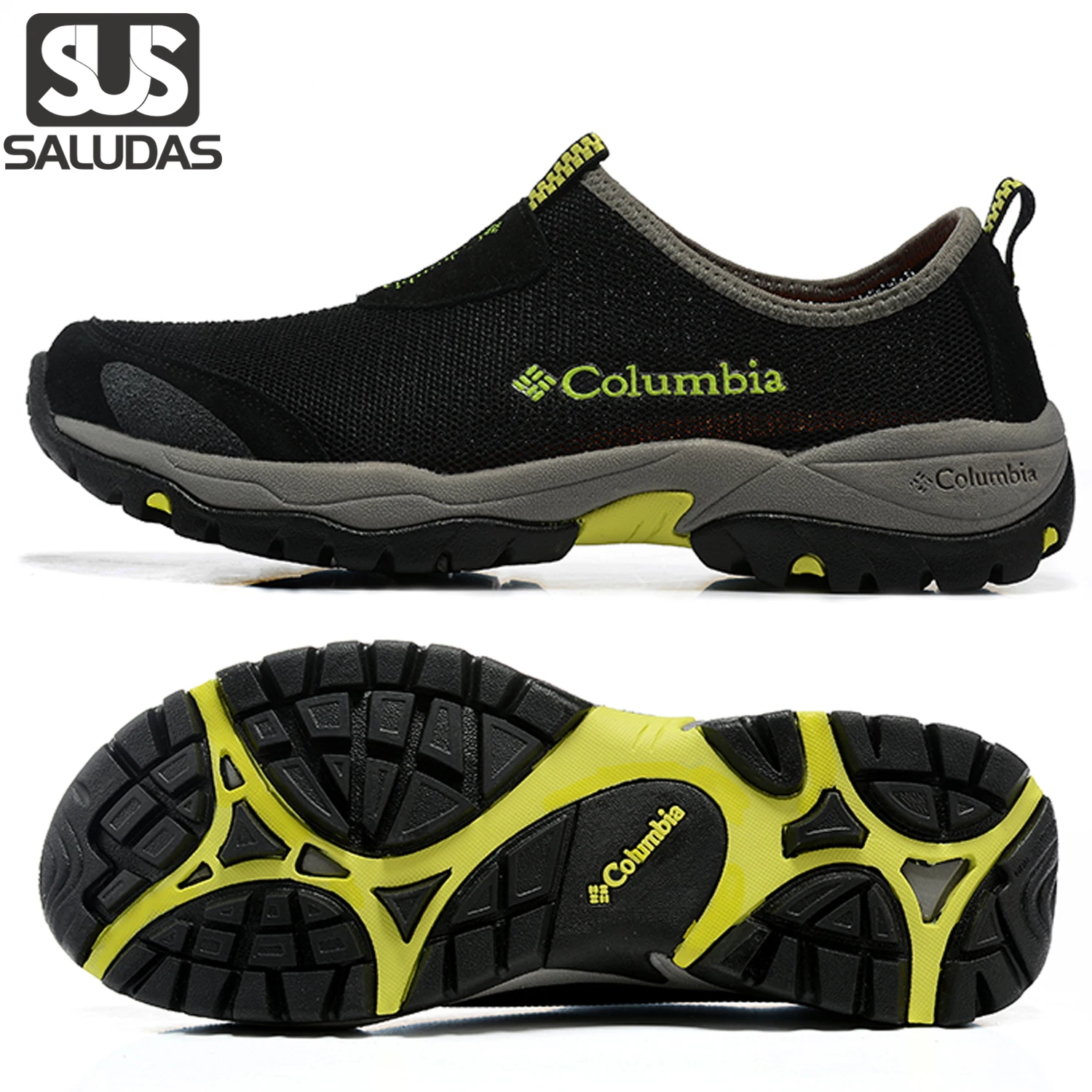 

SALUDAS Men Hiking Shoes Outdoor Slip-On Walking Shoes Mesh Breathable Running Shoes Comfortable Walking Sneakers for Male