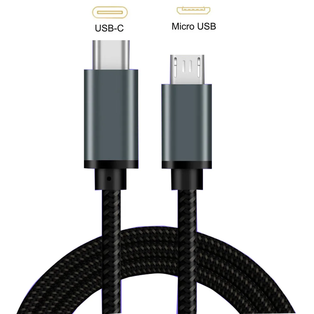 כבל מתולתל USB C ל-Micro USB מהיר USB Type C ל-Micro USB OTG כבל טעינה וסנכרון USB-C ל-Micro USB עבור Samsung Xiaomi Huaw