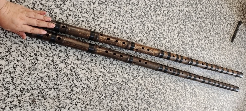 Customized Purple Bamboo Flute 100% Handmade 7/8 Holes Chinese Dizi Professional Play Bass Flute BASS D/G/F/E/Eb Key Instrument