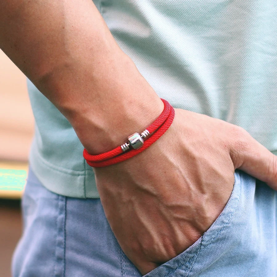 Men Bilayer Milan Rope Wrap Bracelet Outdoors Sports