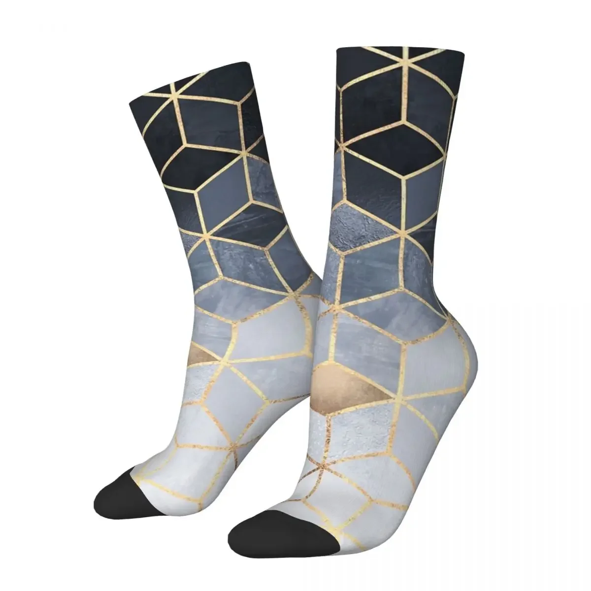 

Soft Blue Gradient Cubes Socks Harajuku High Quality Stockings All Season Long Socks Accessories for Man Woman Christmas Gifts