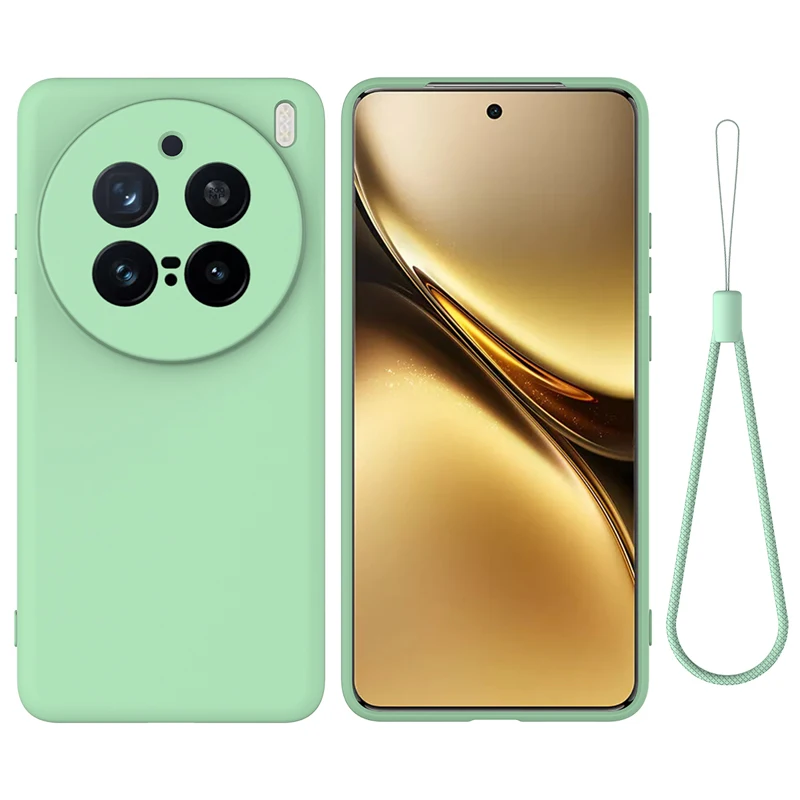 Soft Premium Liquid Silicone Case with Flocking Interior and Strap - Enhanced Protection and Style