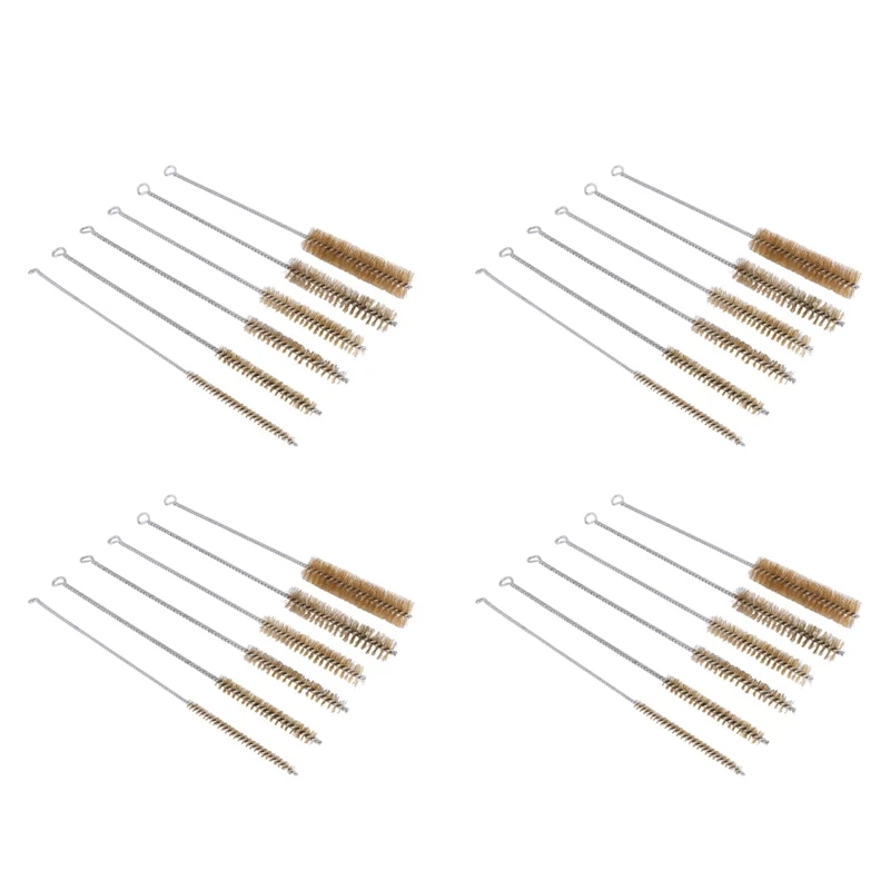 

New 24 Pcs Brass Tube Cleaning Brush Wire Brush Set Cleaning Polishing Tool Brass Wire Brush Set
