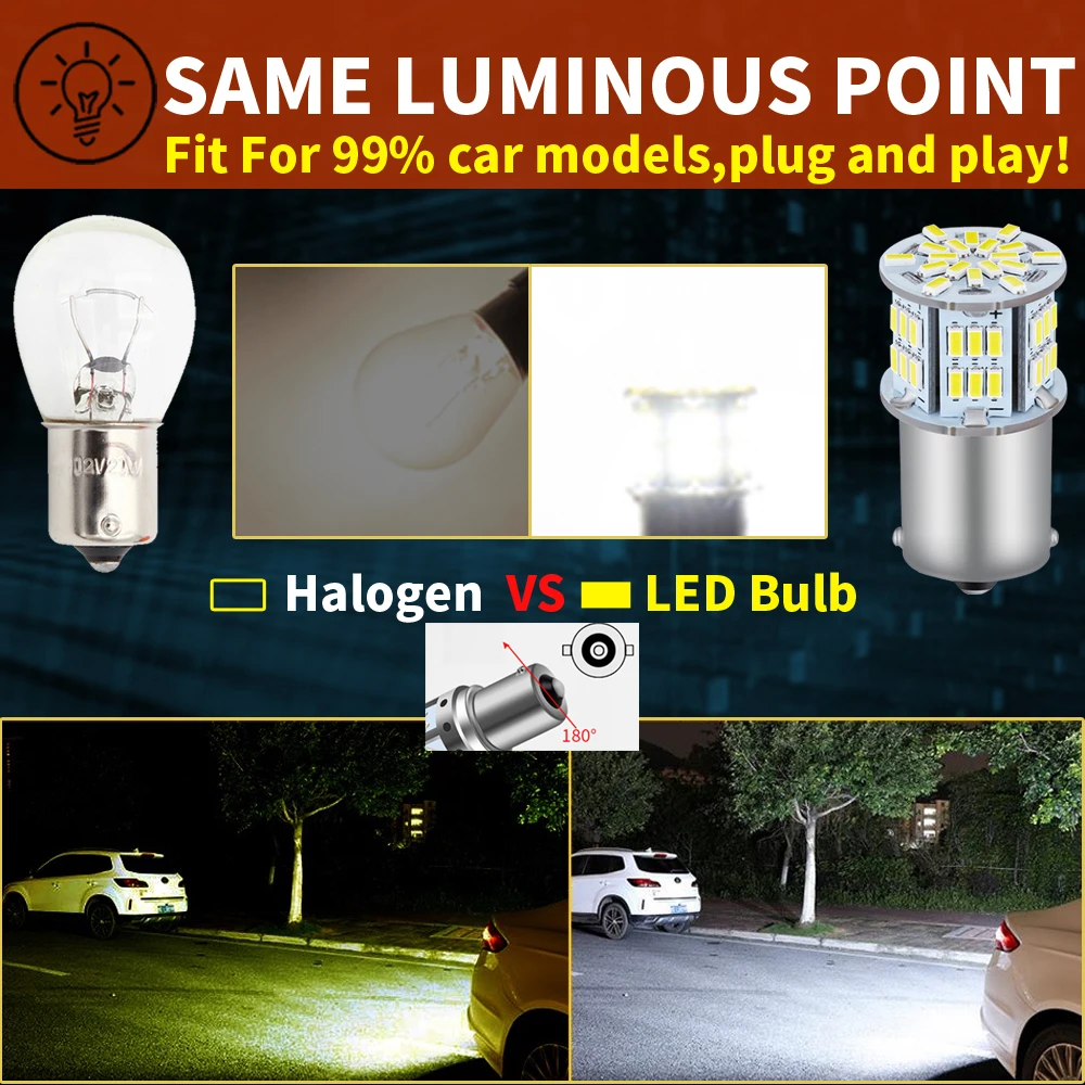 2pcs LED  Blub  P21W BA15S Canbus VW Passat B5 B5.5 B6  mk3 mk4 mk5 mk6 3 4 5 6  6n 6r 9n Touran