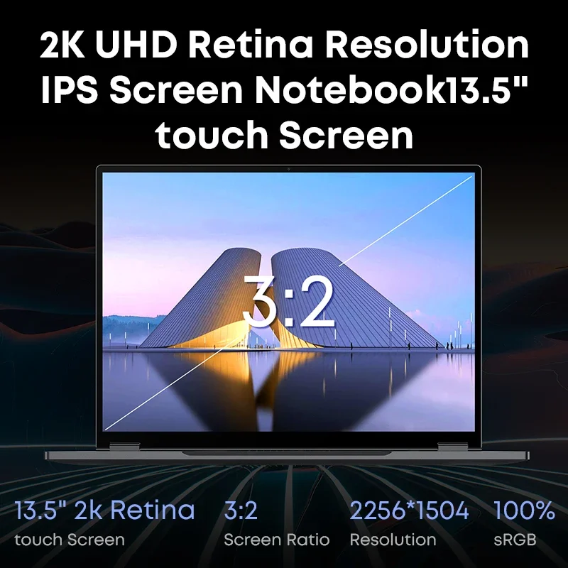 CHUWI-FreeBook 360 ° Laptop Tablet com tela sensível ao toque, janelas 11, Intel N100, Quad Core, 12GB, LPDDR5, 512G, SSD, WiFi 6, 13.5 