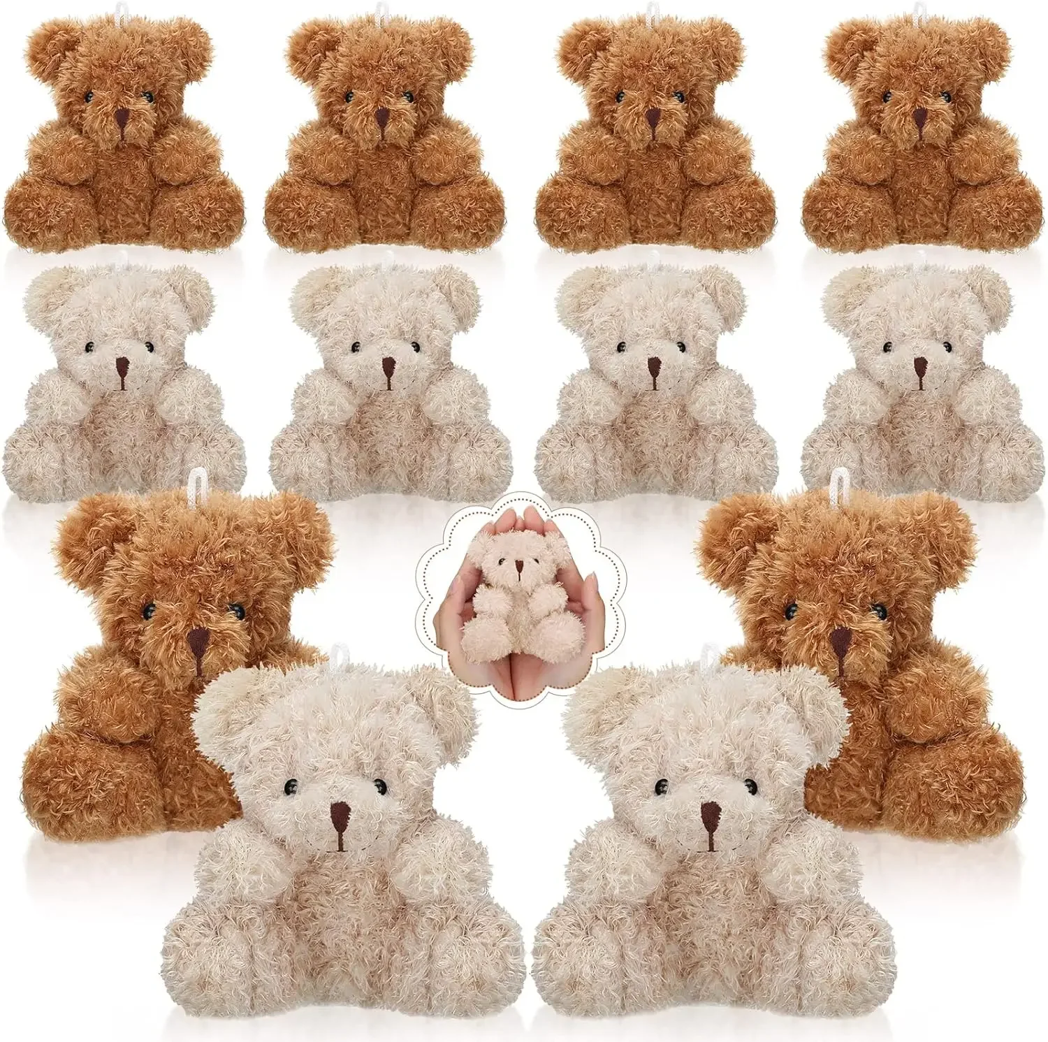 thumbnail image 1 of 12-48 piezas de mini osos de peluche pequeños de peluche a granel, oso de juguete, muñeco de oso, llaveros, decoración, regalos de fiesta para baby shower, Navidad, 1 of 5