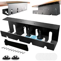 Under Desk Cable Management Tray Desk Cord Organizer Carbon Steel Cable Management Accessories Office Storage Rack 1 or 2 pcs 2