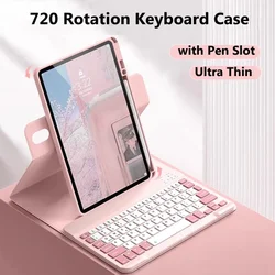 720° Rotating Tablet Keyboard Case with Enhanced Versatility - Japanese (Pink)