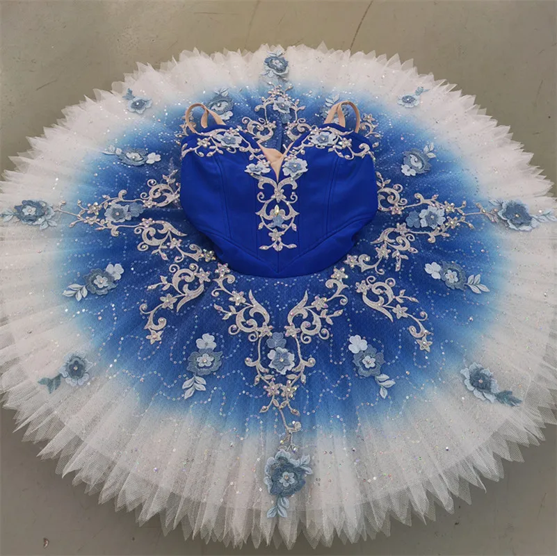 

Gorgeous Professional High Quality Costom Size Costom Color Girls Kids 12 Layers Performance Wear Royal Blue Velvet Ballet Tutu