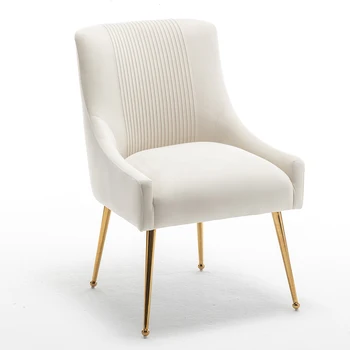 SEYNAR Modern Velvet Dining Chairs Set of 6, Upholstered Barrel Pleated Side Accent Chair for Bedroom,Living Room 3