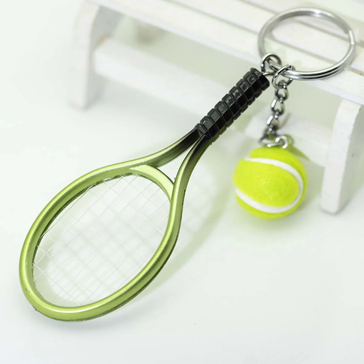 Mini Tennis Racket Pendant Keychain - Sporty Accessory & Gift
