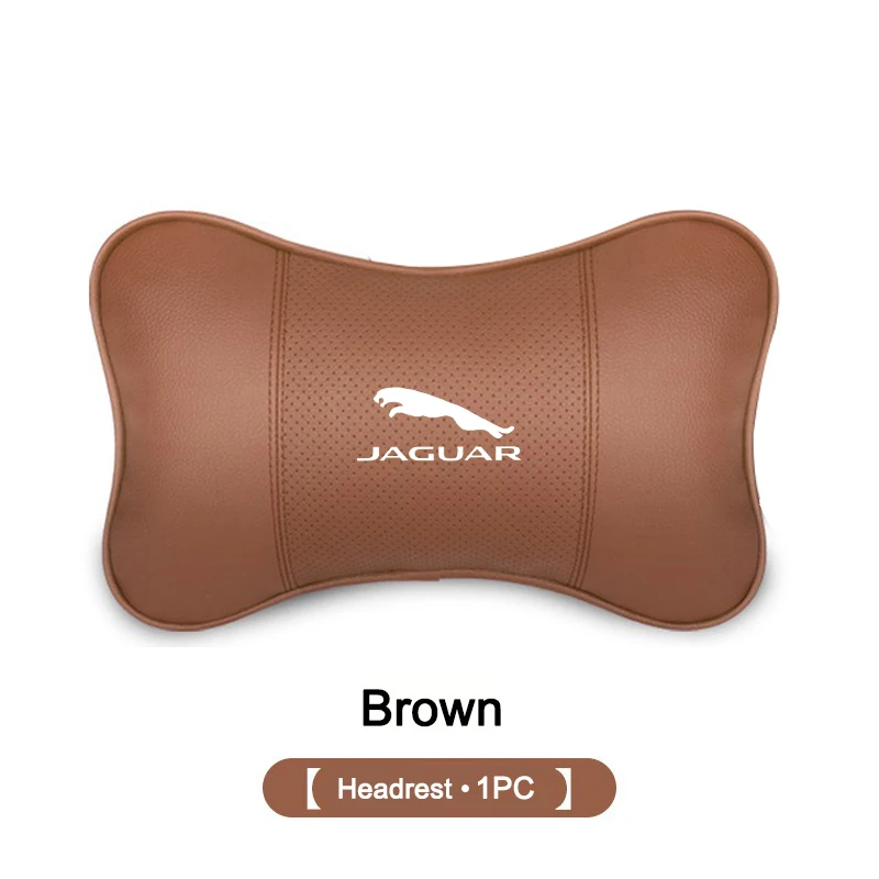 Leather Car Seat Headrest Neck Pillow for Jaguar XF XE XJ F-Type